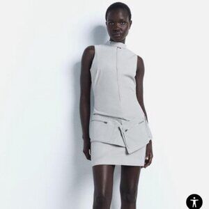 ZARA Belted Short Dress With Pockets, XS